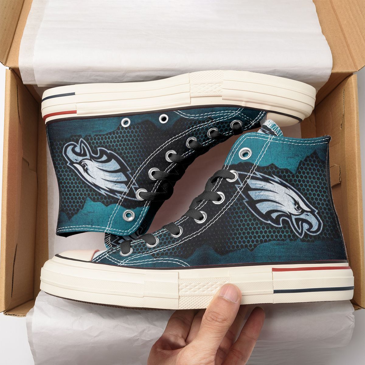 Philadelphia Eagles New High Top Canvas Shoes 12
