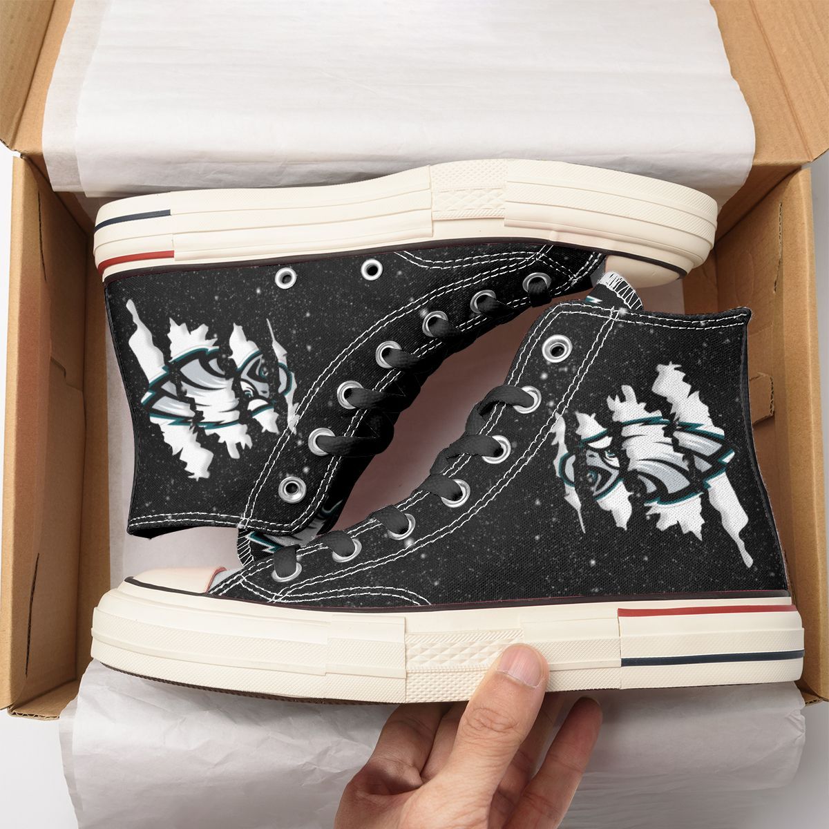 Philadelphia Eagles New High Top Canvas Shoes 42