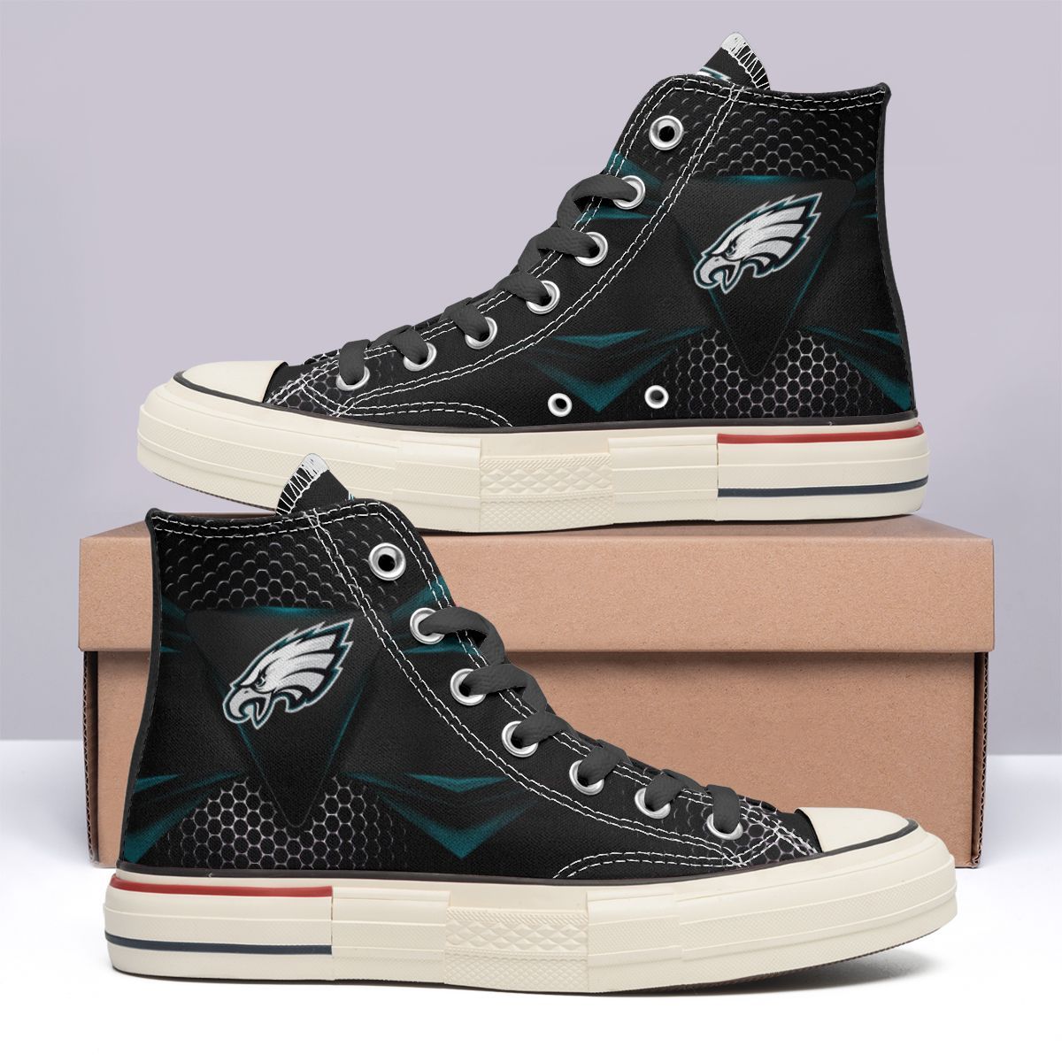 Philadelphia Eagles New High Top Canvas Shoes 69