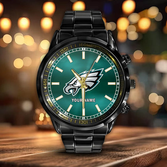 Philadelphia Eagles Black Fashion Watch Gifts For Sport Fans AZWATCH050