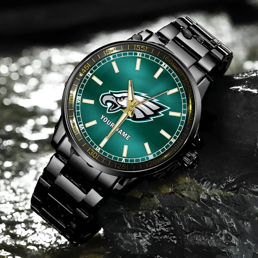 Philadelphia Eagles Black Fashion Watch Gifts For Sport Fans AZWATCH050