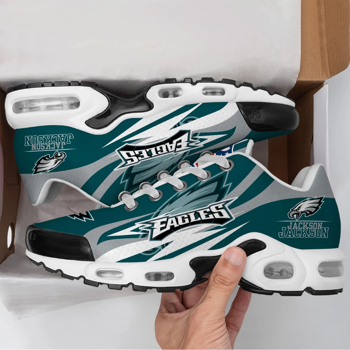 Philadelphia Eagles Personalized Plus T-N Youth Sneakers BG105