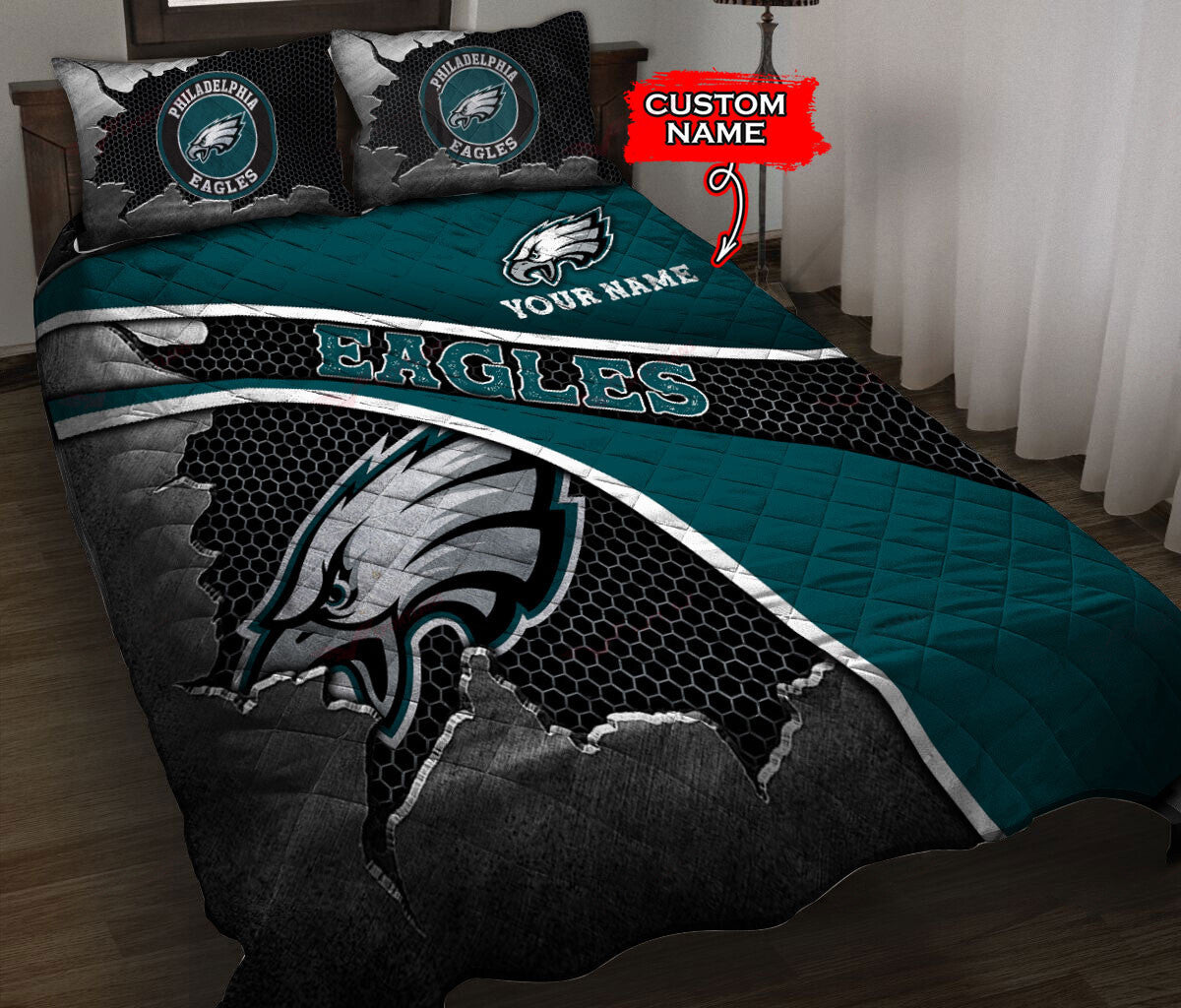 Philadelphia Eagles Personalized Quilt Set BG140