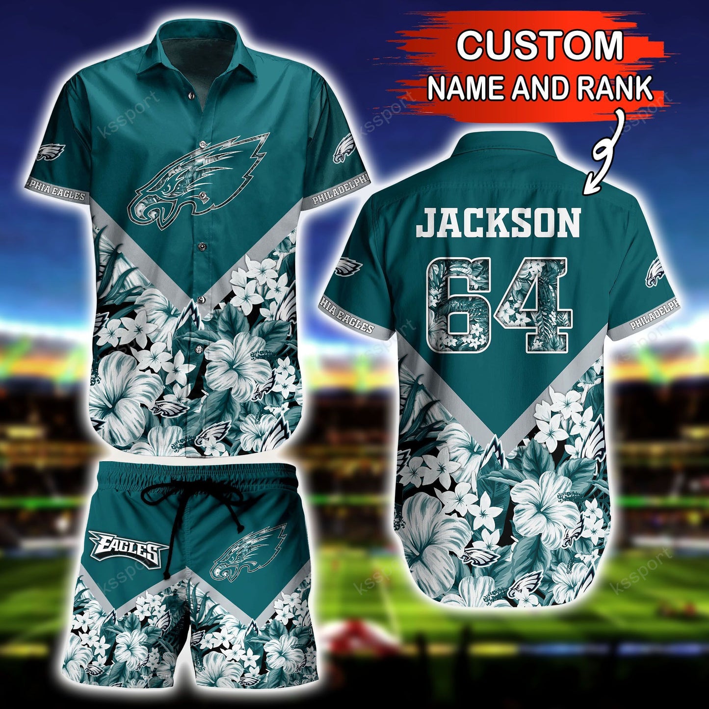 Philadelphia Eagles Personalized Shirt and Shorts BG293