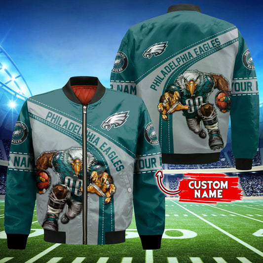 Philadelphia Eagles Personalized Thick Bomber Jacket CS133