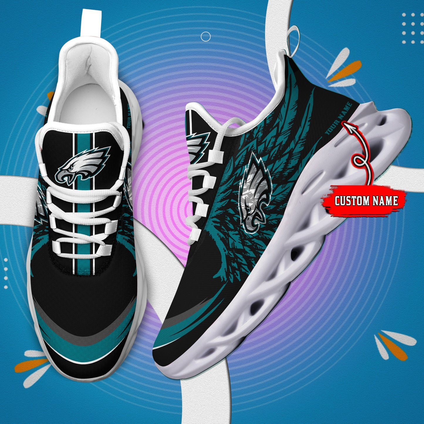 Philadelphia Eagles Personalized Yezy Running Sneakers BB677