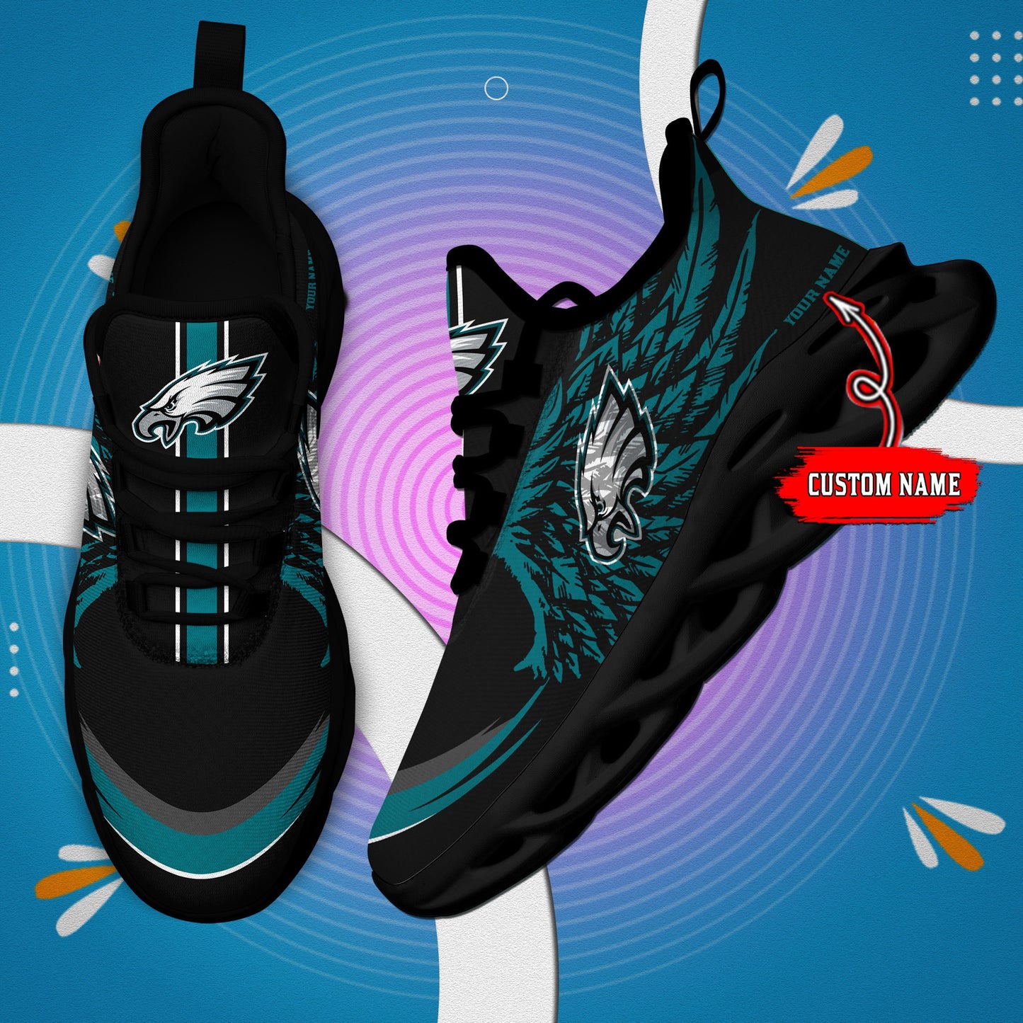 Philadelphia Eagles Personalized Yezy Running Sneakers BB677