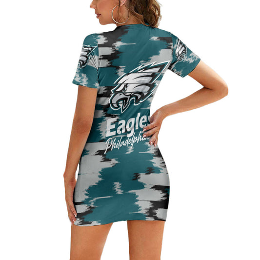 Philadelphia Eagles Short Sleeve Bodycon Mini Dress BG226