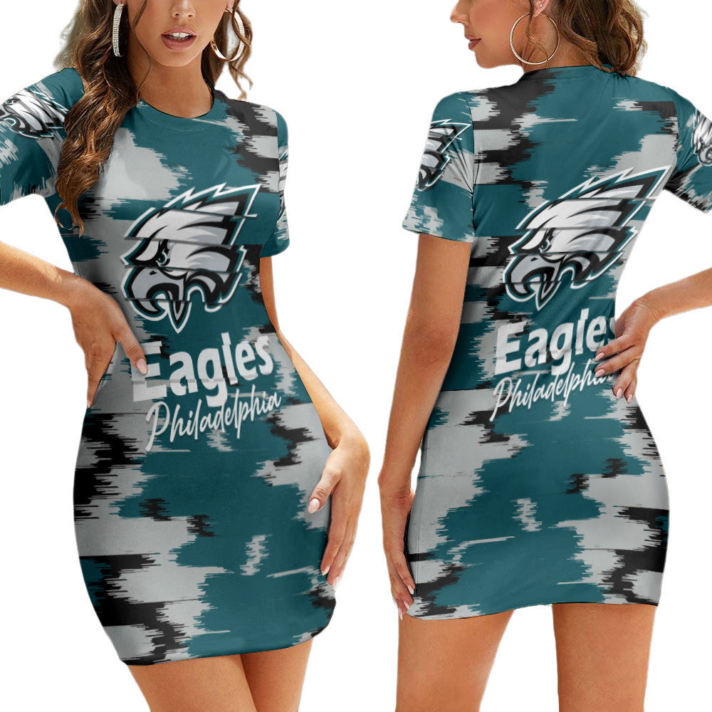 Philadelphia Eagles Short Sleeve Bodycon Mini Dress BG226