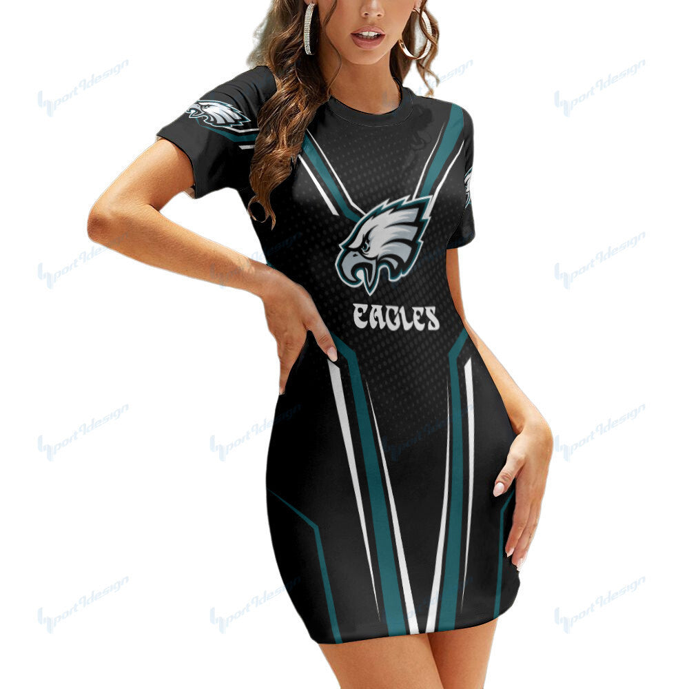Philadelphia Eagles Short Sleeve Bodycon Mini Dress BG296
