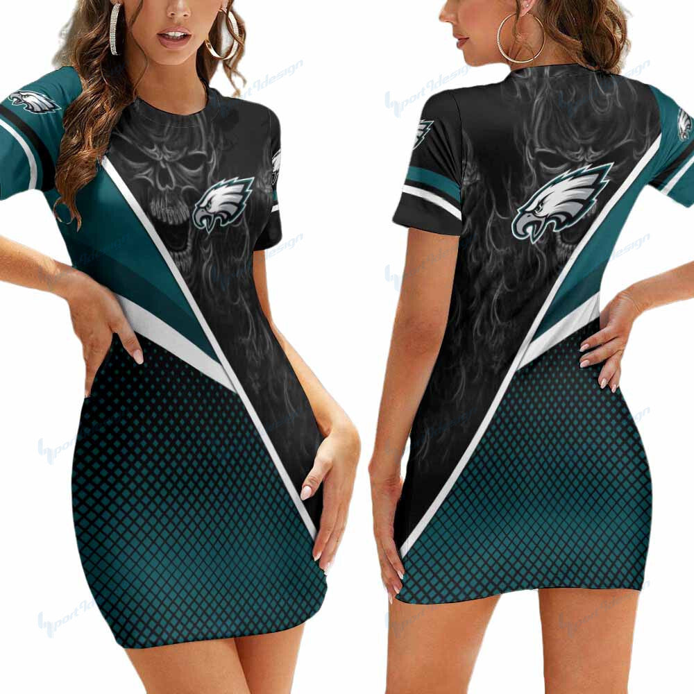 Philadelphia Eagles Short Sleeve Bodycon Mini Dress BG343