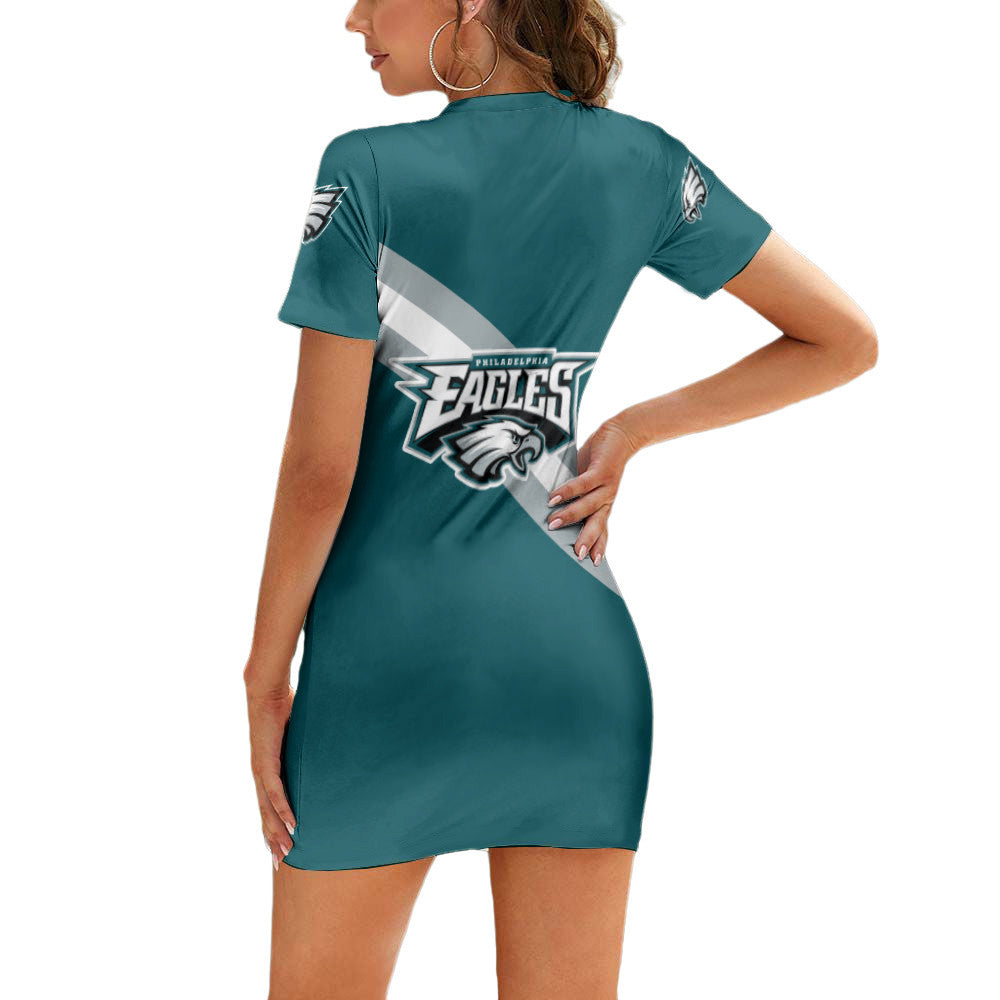 Philadelphia Eagles Sleeve Bodycon Mini Dress BG261