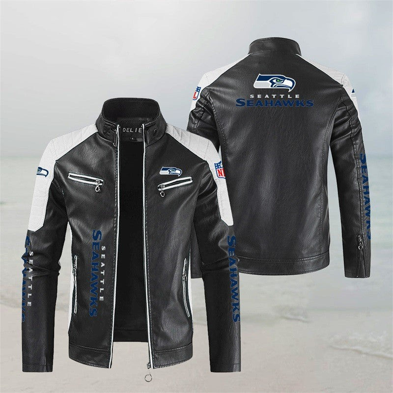 Philadelphia Eagles Stand Collar Leather Jacket BG53