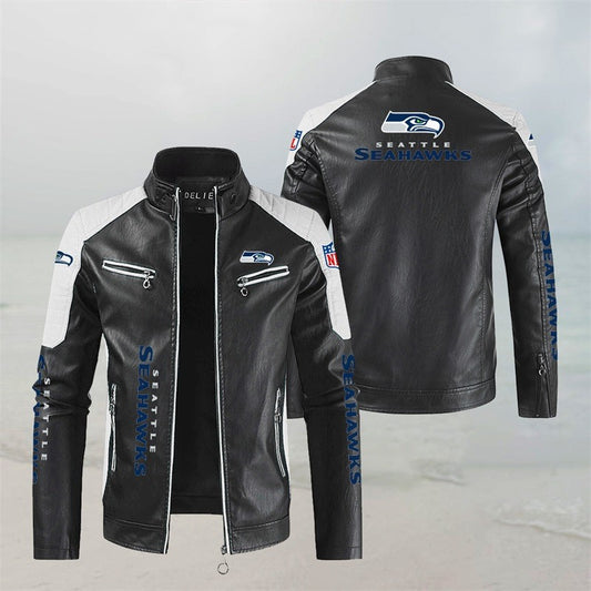 Philadelphia Eagles Stand Collar Leather Jacket BG53