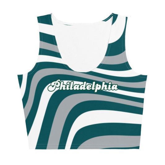 Philadelphia Eagles Swirl Print Crop Top