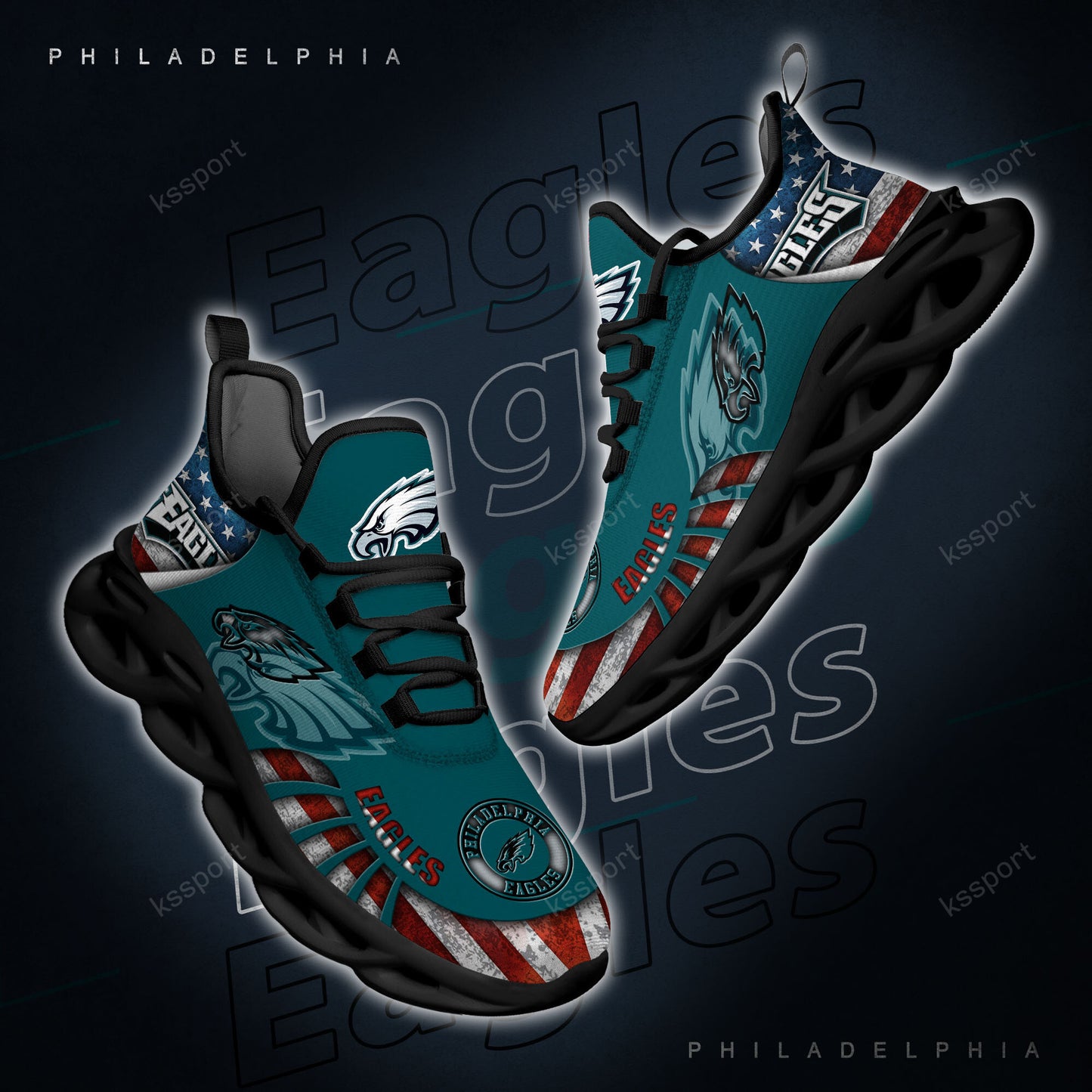 Philadelphia Eagles Yezy Running Sneakers BG829