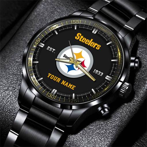 Pittsburgh Steelers Black Fashion Watch Gifts For Sport Fans AZWATCH081
