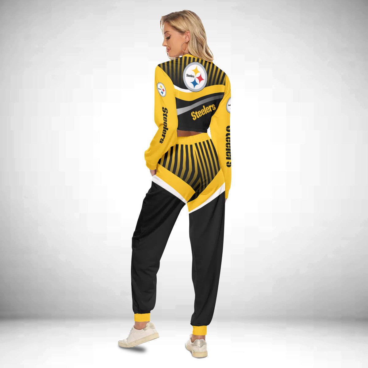 Pittsburgh Steelers Crop Sweatshirt Suit 50