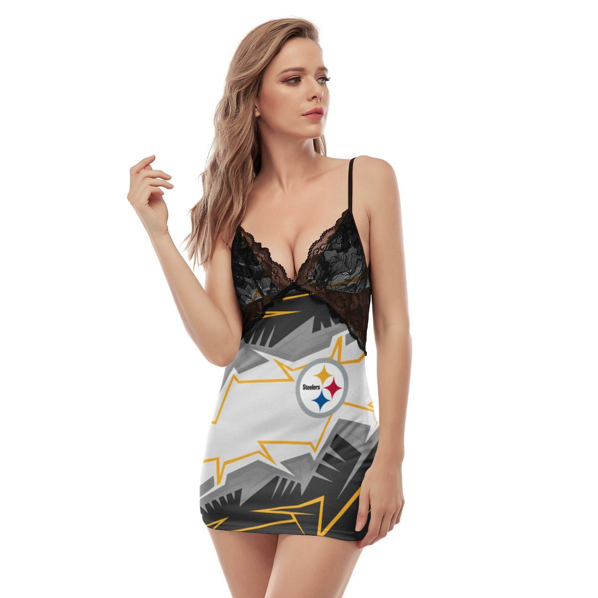 Pittsburgh Steelers Halloween Lace Back Strap Slip Dress 343