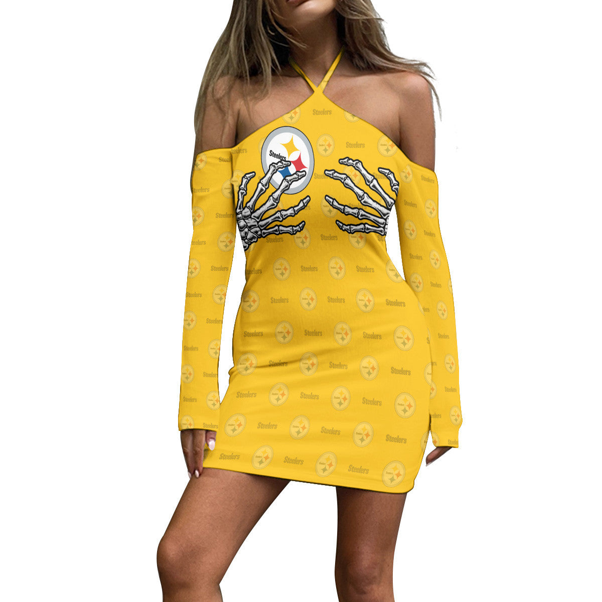 Pittsburgh Steelers Halter Lace-up Dress 12