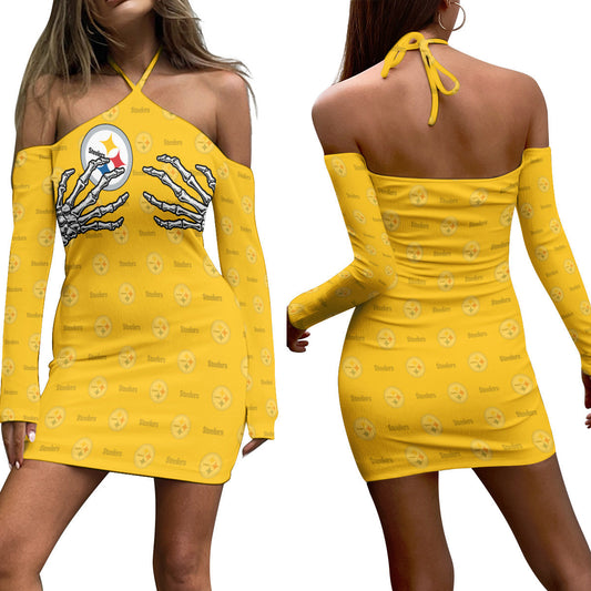 Pittsburgh Steelers Halter Lace-up Dress 12