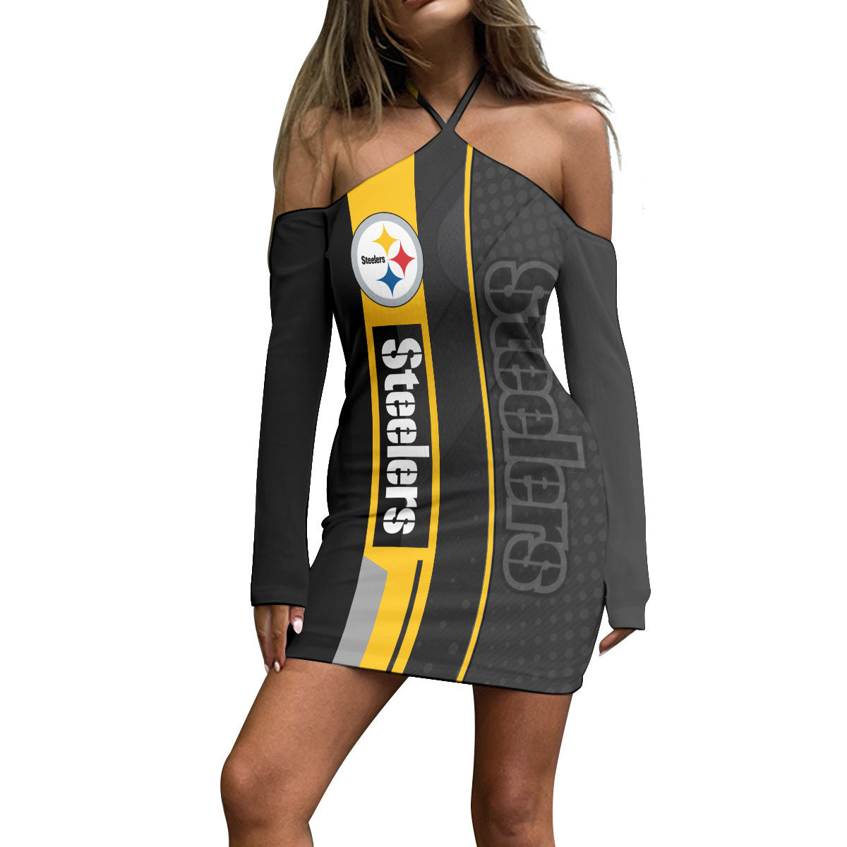 Pittsburgh Steelers Halter Lace-up Dress 21
