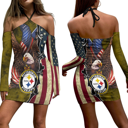 Pittsburgh Steelers Halter Lace-up Dress 50