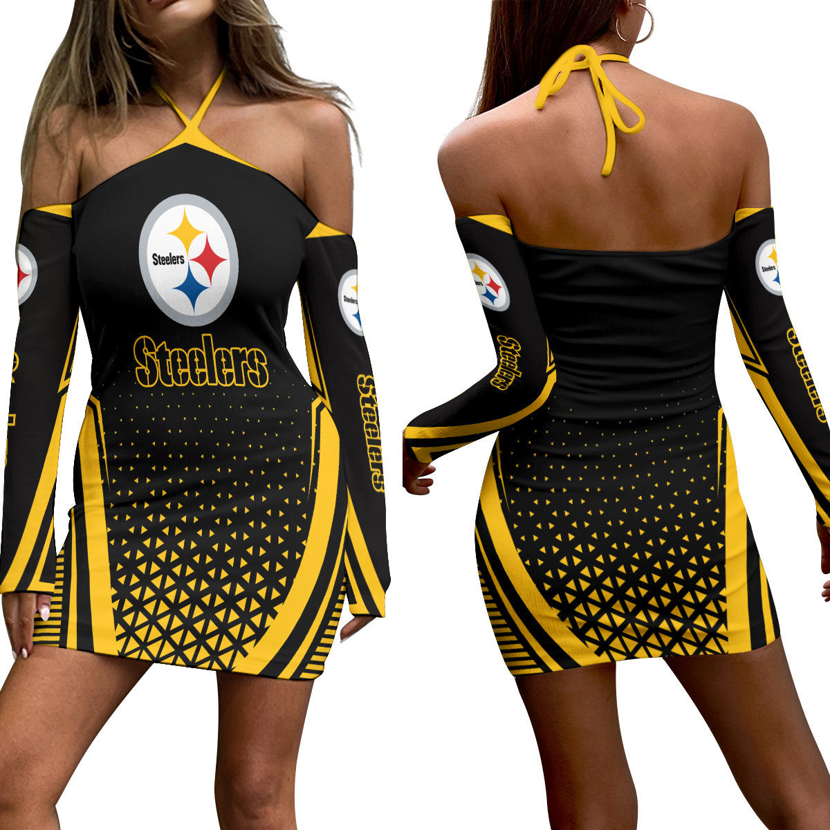 Pittsburgh Steelers Halter Lace-up Dress 52