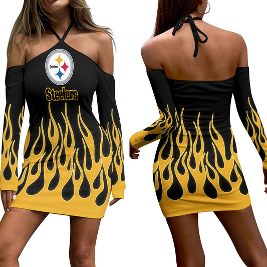 Pittsburgh Steelers Halter Lace-up Dress 59