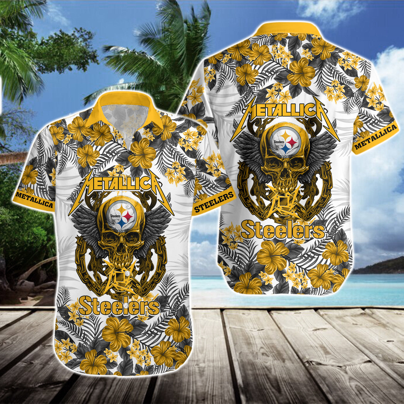 Pittsburgh Steelers Hawaii Shirt & Shorts BG349