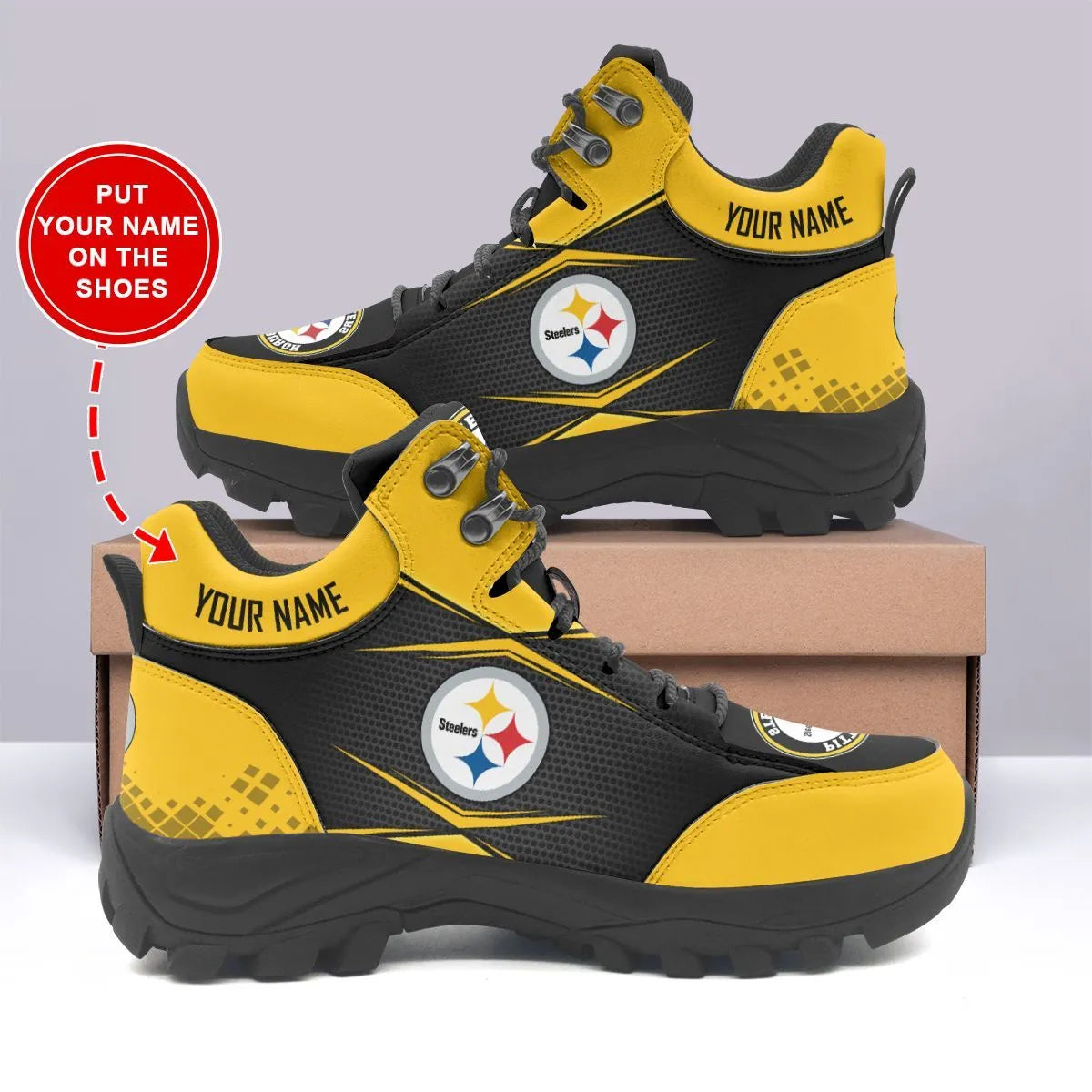 Pittsburgh Steelers Hiking Personalized Shoes 01