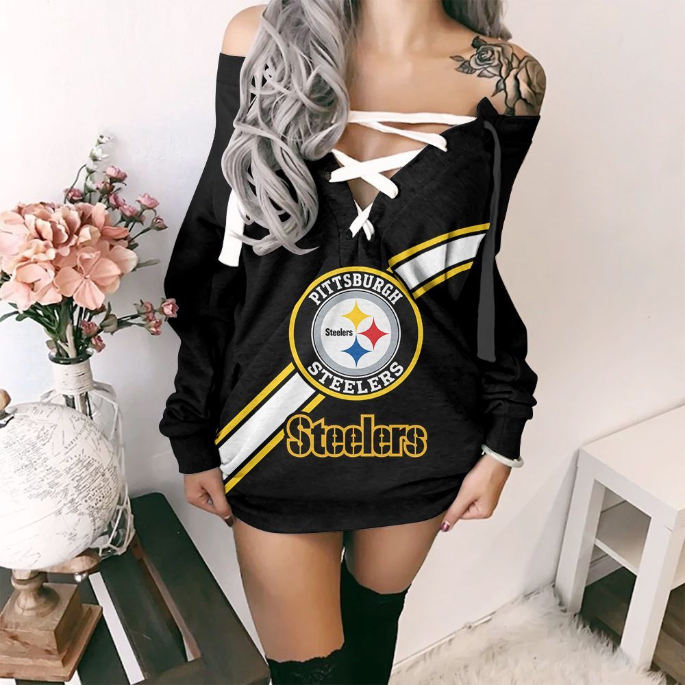 Pittsburgh Steelers Lace-Up Sweatshirt 09