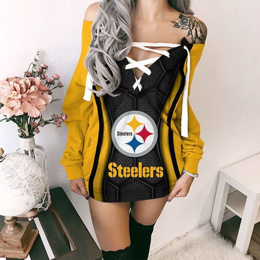 Pittsburgh Steelers Lace-Up Sweatshirt 75