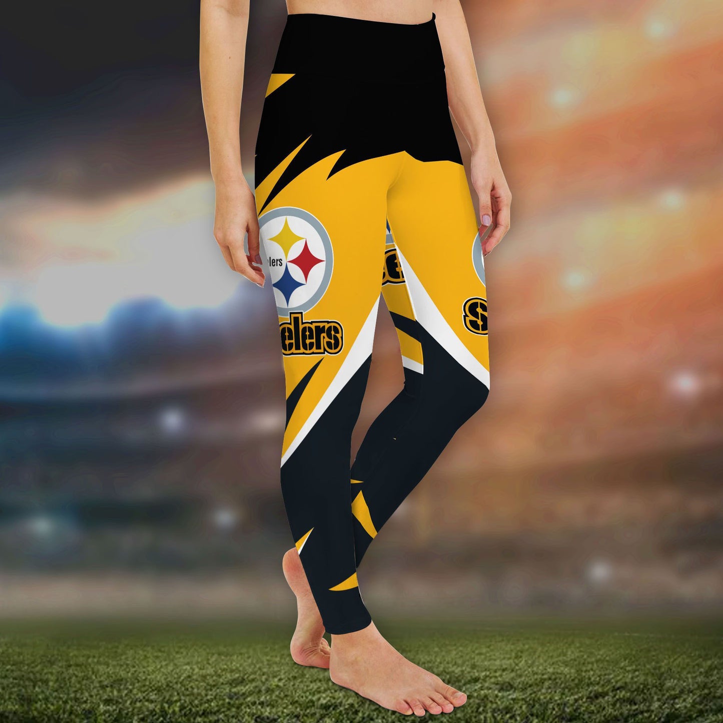 Pittsburgh Steelers Leggings And Criss Cross Tank Top BG97