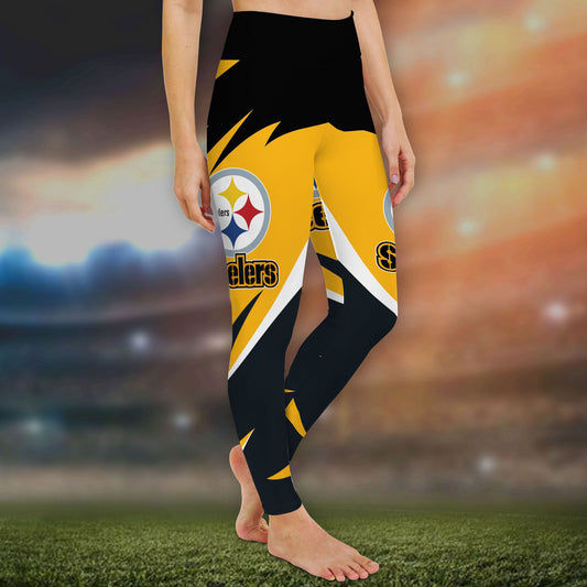 Pittsburgh Steelers Leggings And Criss Cross Tank Top BG97