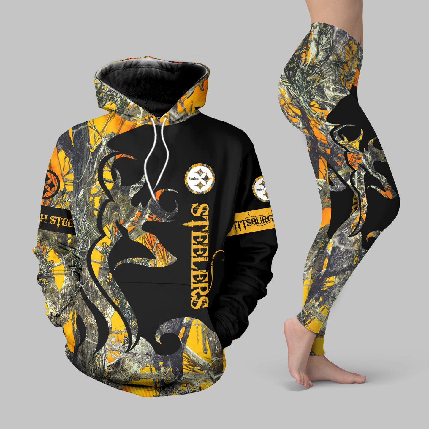 Pittsburgh Steelers Leggings And Hoodie BG56
