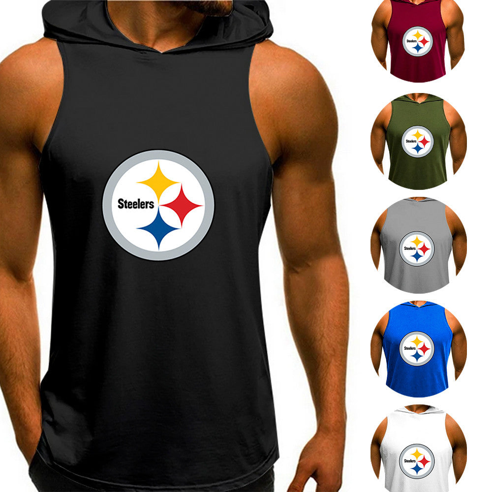 Pittsburgh Steelers Man Gym-Sport Hoodie Vest BG10