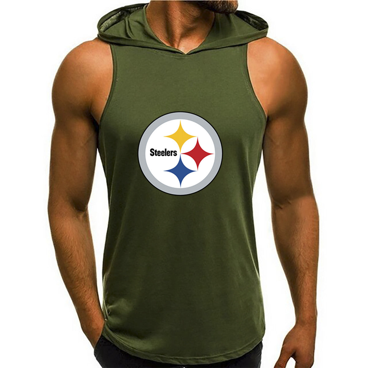 Pittsburgh Steelers Man Gym-Sport Hoodie Vest BG10