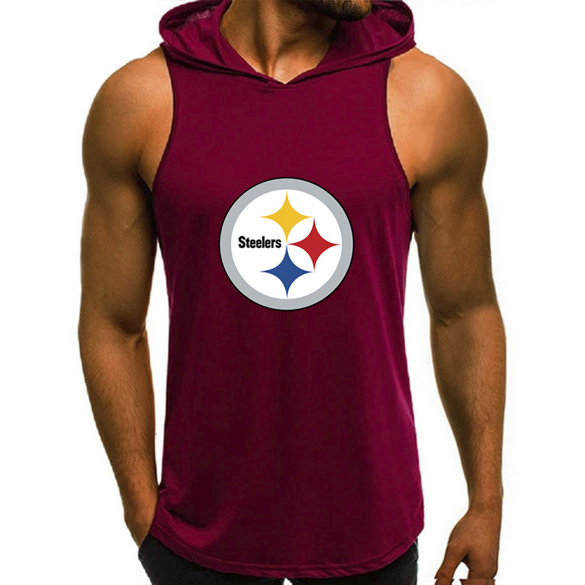 Pittsburgh Steelers Man Gym-Sport Hoodie Vest BG10