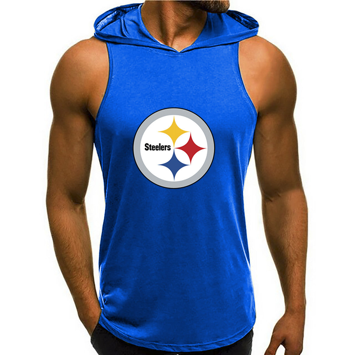 Pittsburgh Steelers Man Gym-Sport Hoodie Vest BG10