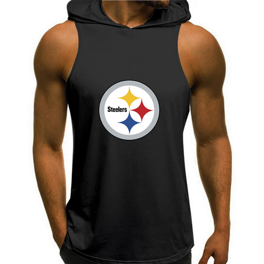Pittsburgh Steelers Man Gym-Sport Hoodie Vest BG10