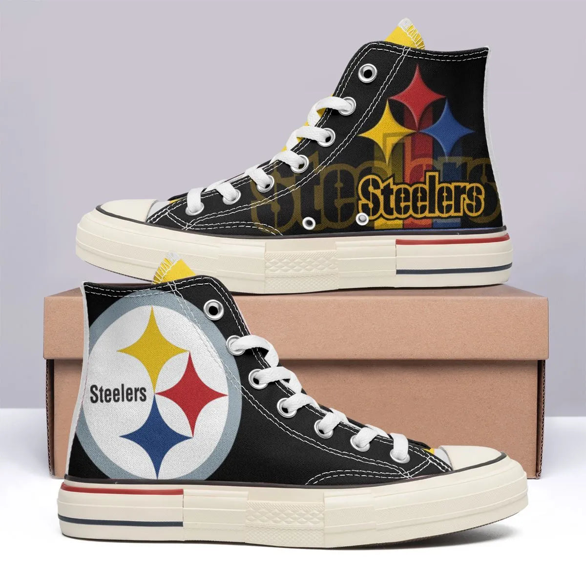 Pittsburgh Steelers New High Top Canvas Shoes 37
