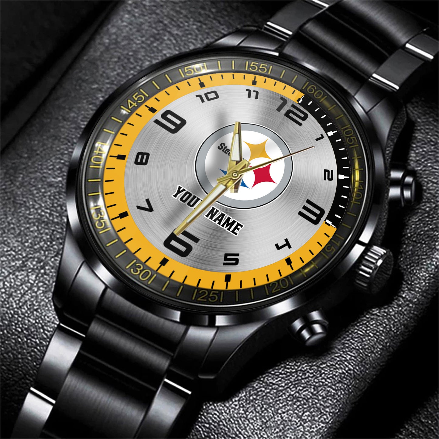 Pittsburgh Steelers Black Fashion Watch Gifts For Sport Fans AZWATCH027