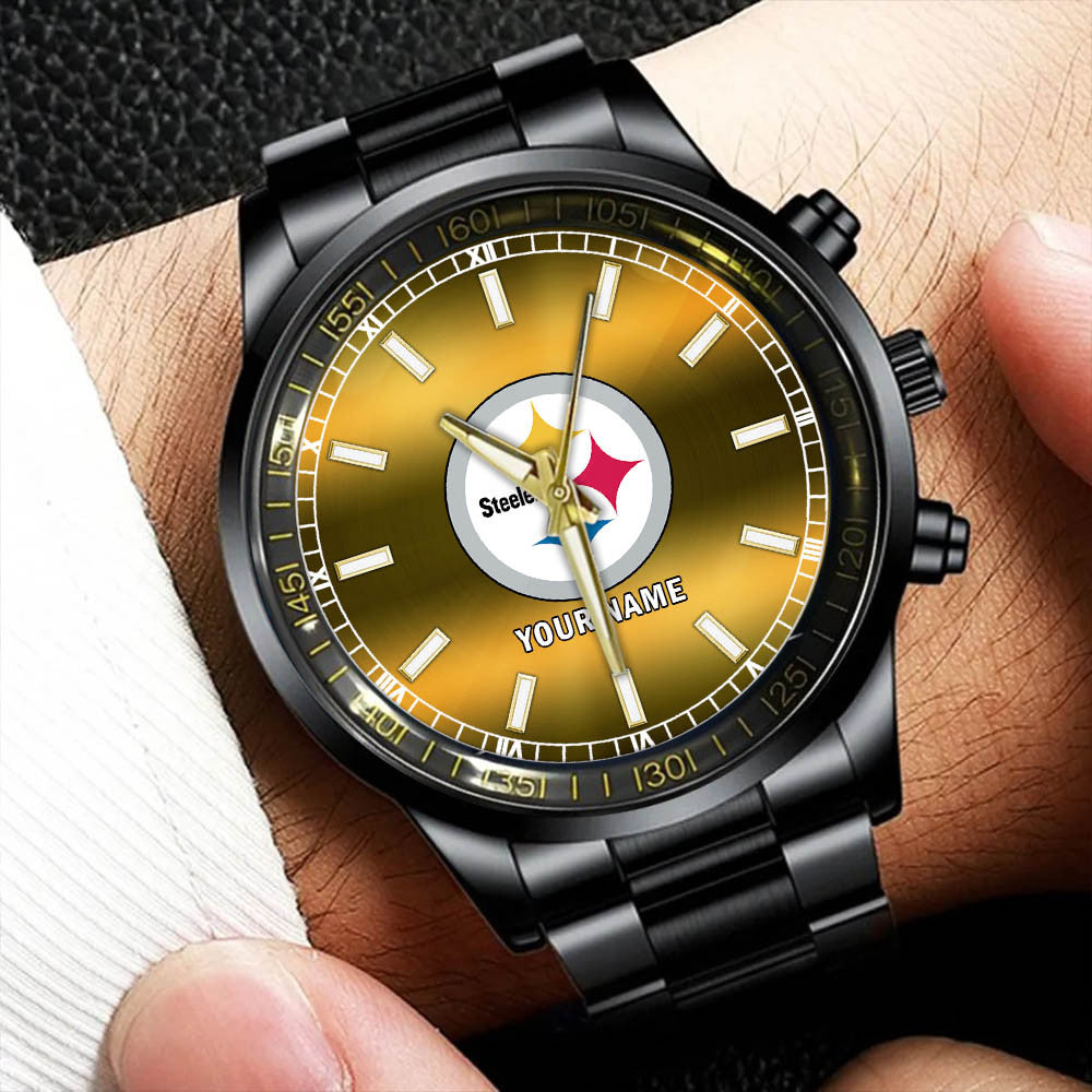 Pittsburgh Steelers Black Fashion Watch Gifts For Sport Fans AZWATCH051