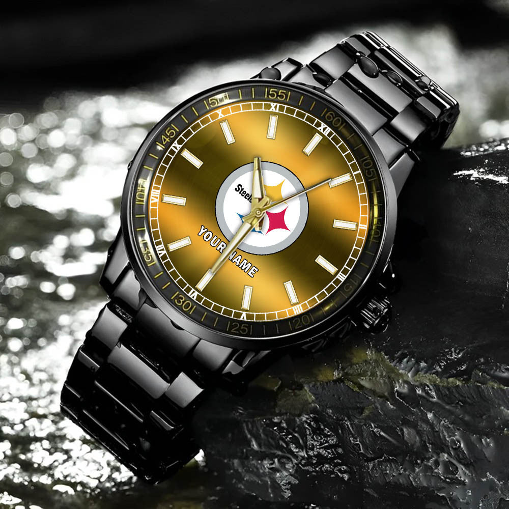 Pittsburgh Steelers Black Fashion Watch Gifts For Sport Fans AZWATCH051