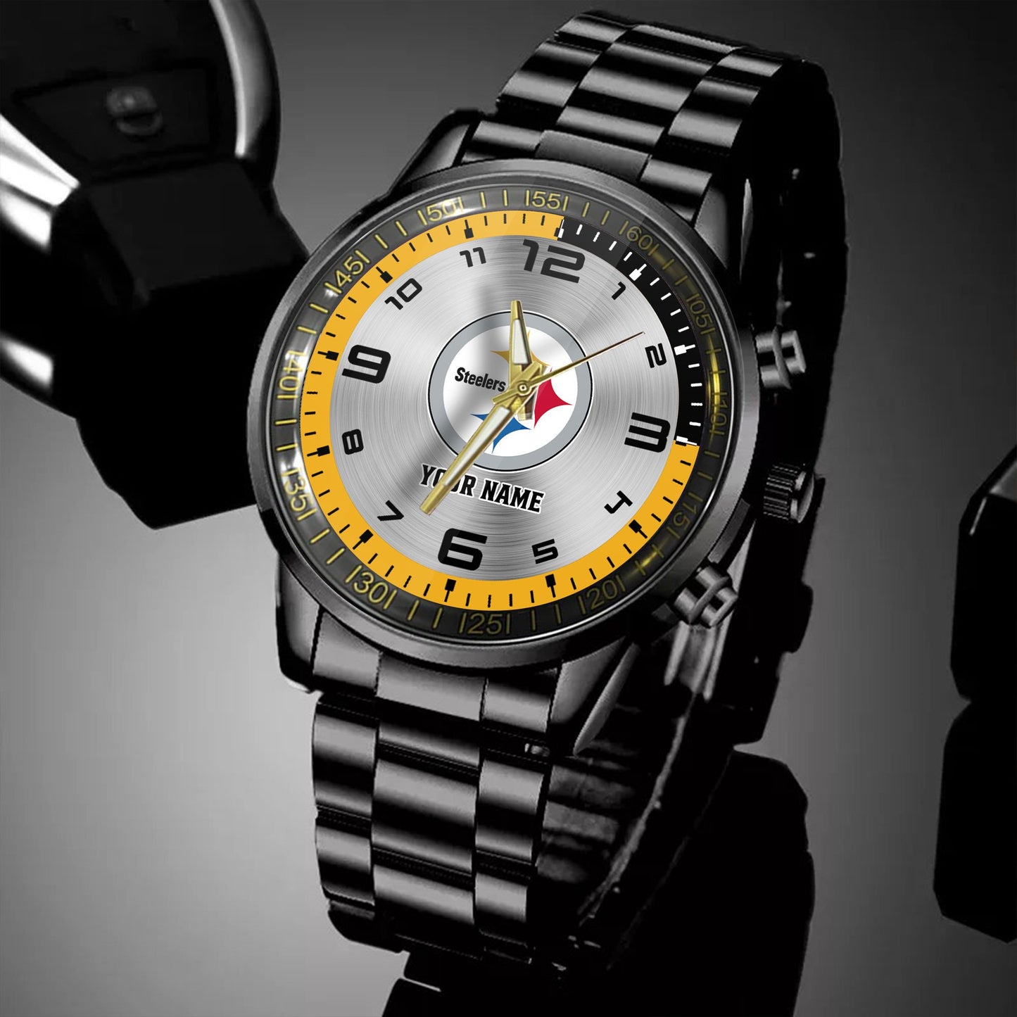 Pittsburgh Steelers Black Fashion Watch Gifts For Sport Fans AZWATCH027