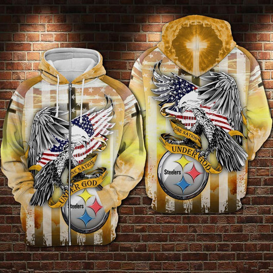 Pittsburgh Steelers – One Nation Under God Limited Hoodie S549