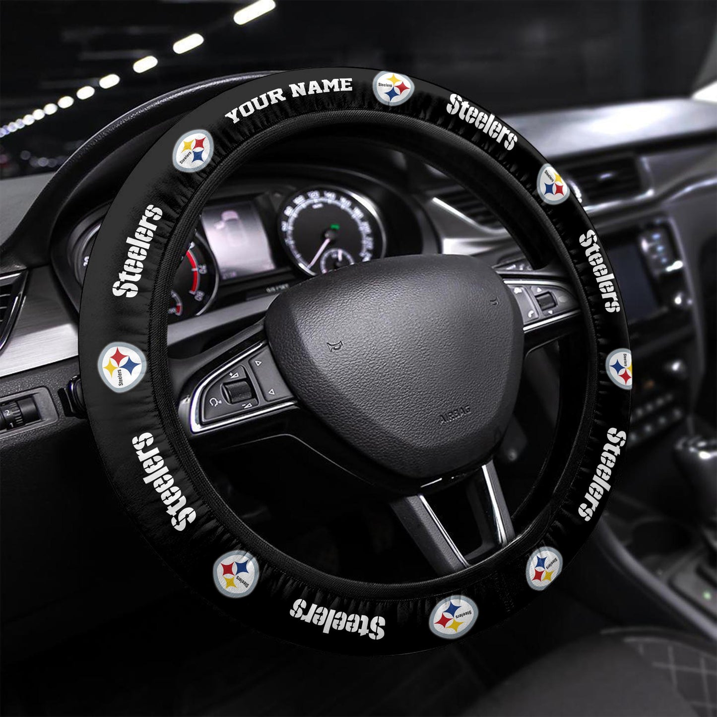 Pittsburgh Steelers Personalized 3D Steering Wheel Cover 90