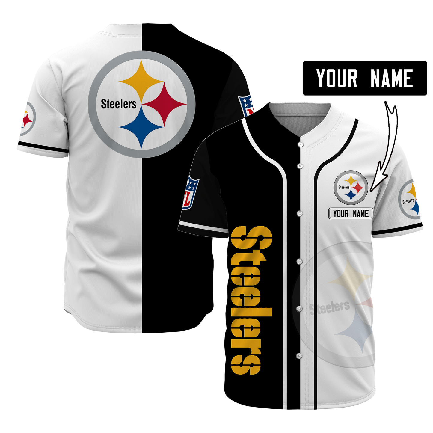 Pittsburgh Steelers Personalized Baseball Jersey 497