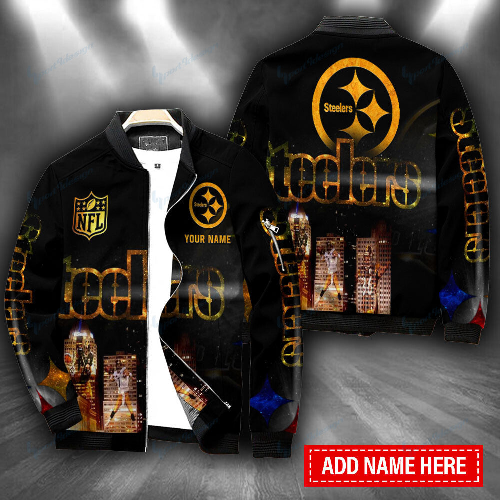 Pittsburgh Steelers Personalized Bomber Jacket BG337